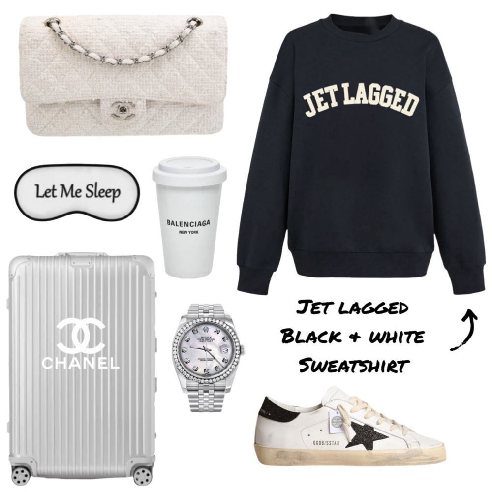 Jet Lagged Black & White Sweatshirt